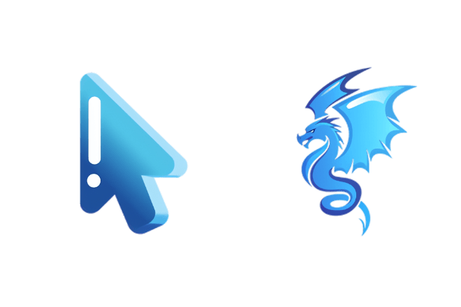 Minimalistischer blauer Drache