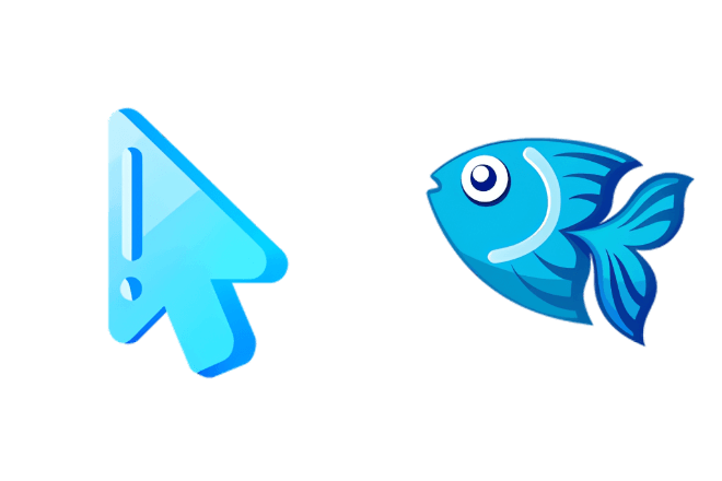 Minimalistischer blauer Fisch