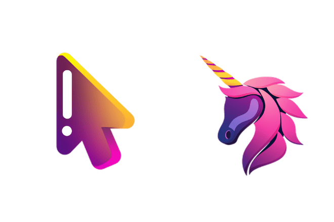 Minimalistischer Farbverlauf Einhorn