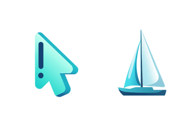 Minimalistisches Segelboot