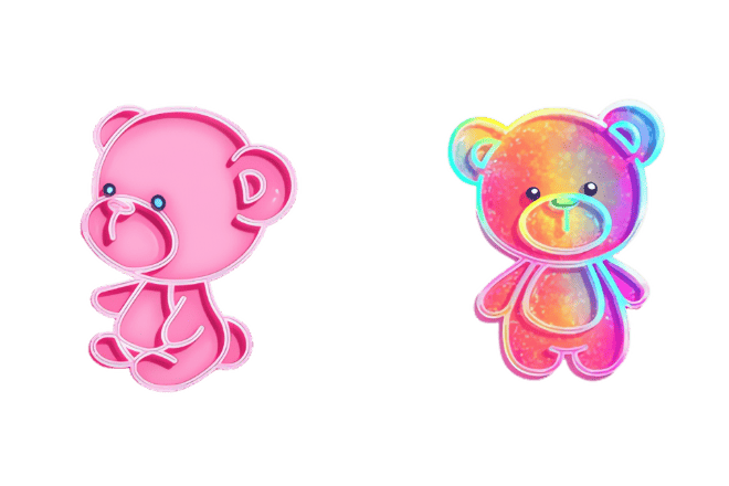 ネオンピンクのクマの玩具