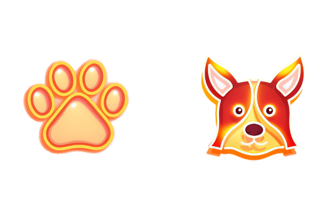 柯基犬和爪子霓虹