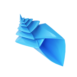 Conchas Origami azules y moradas