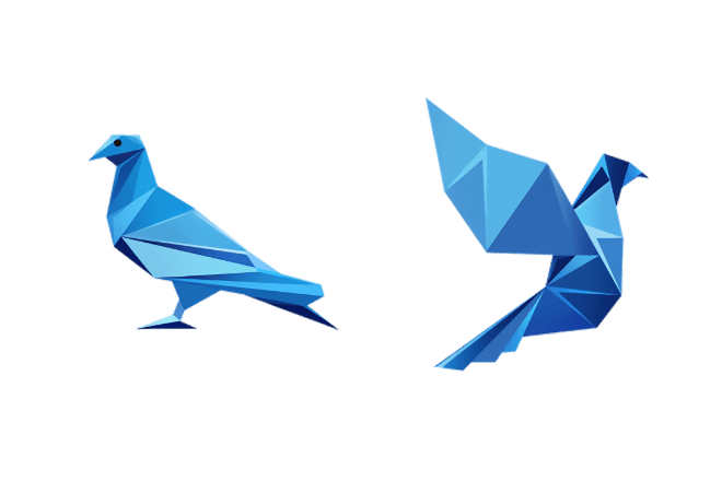 Origami Blue Pigeon
