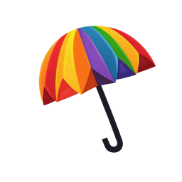 Origami parapluie coloré et éventail arc-en-ciel