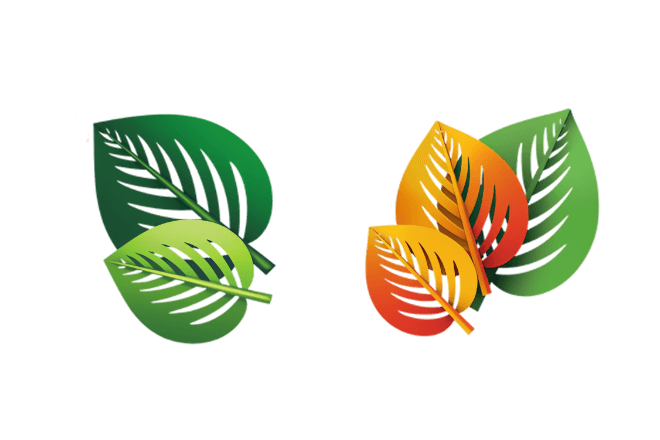 Origami Cut Out Colorful Leaves