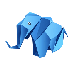Éléphant bleu en origami