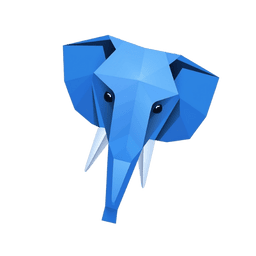 Éléphant bleu en origami