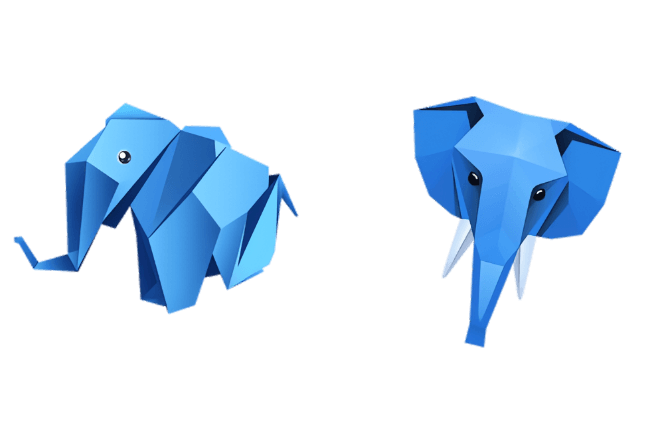 Origami Blue Elephant
