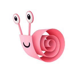 Origami Pink Snail and Green Leaf