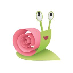 Origami Pink Snail and Green Leaf