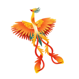 Aves de fuego arcoíris de origami