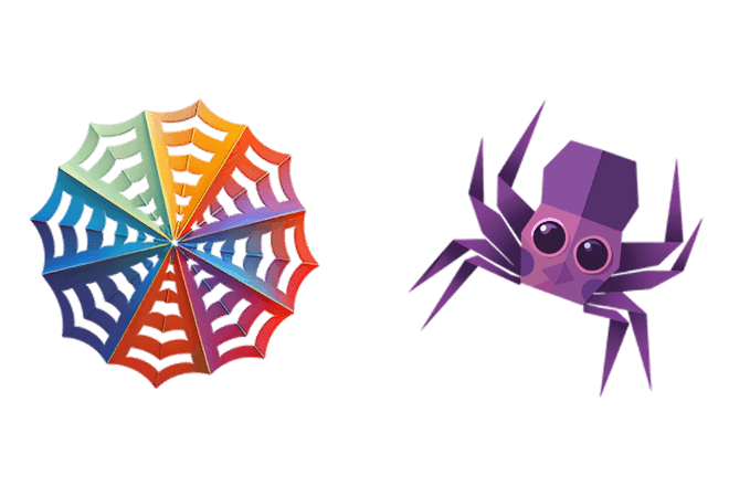 Origami Purple Spider