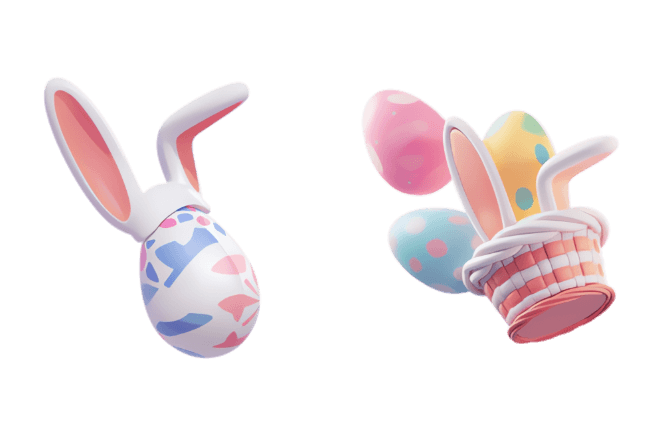Easter Day Egg & Easter Day Basket 3D