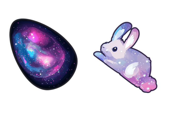 Easter Galaxy Bunny & Egg Animated