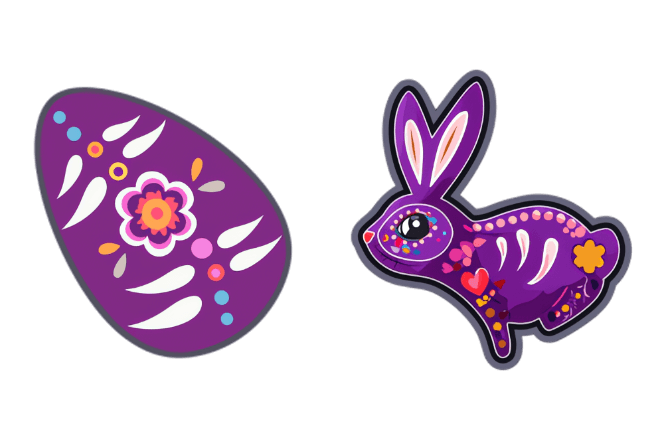 Easter Skeleton Bunny & Egg Animated