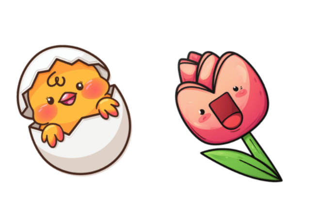 Easter Chick and Rose