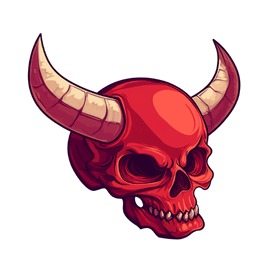 Scary Horned Skull