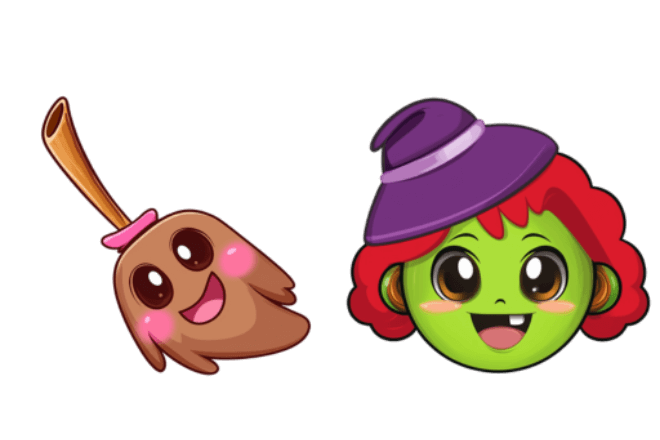 Hexe mit Besen