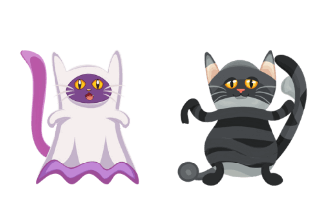 Kucing Hitam Halloween Hantu dan Mumi