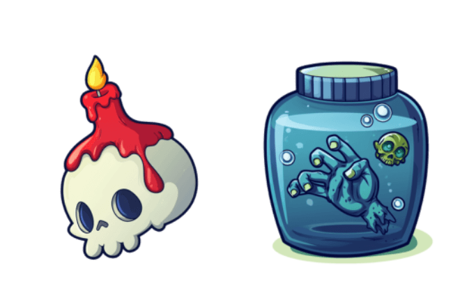 Halloween Skull and Jar