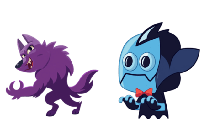 Halloween Werewolf and Dracula