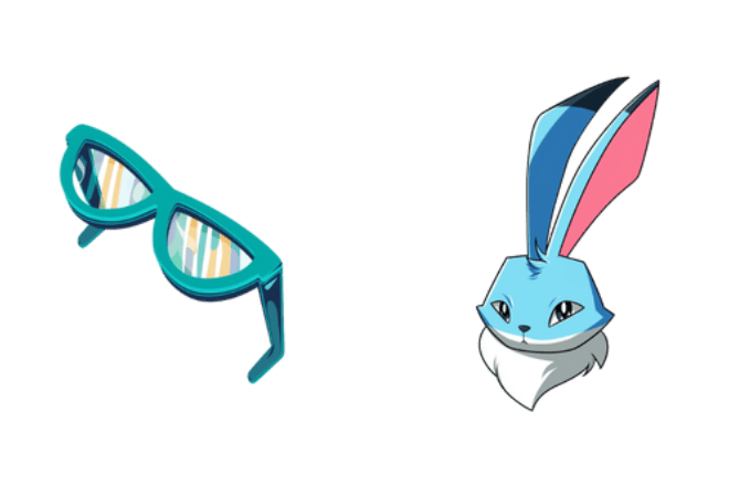 Animal Jam Arctic Hare and Blue Glasses