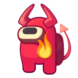 Among Us Red with Devil Horns