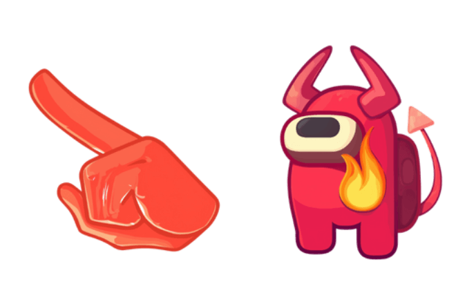 Among Us Red with Devil Horns