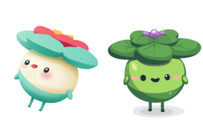 Ooblets Petula and Gleamy Petula