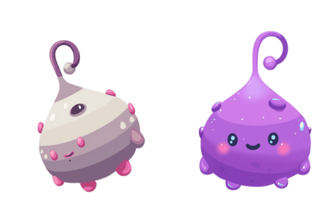 Ooblets Plob and Gleamy Plob