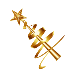 Golden Christmas Tree & Candy Heart