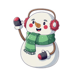 Christmas Cute Gingerman & Snowman