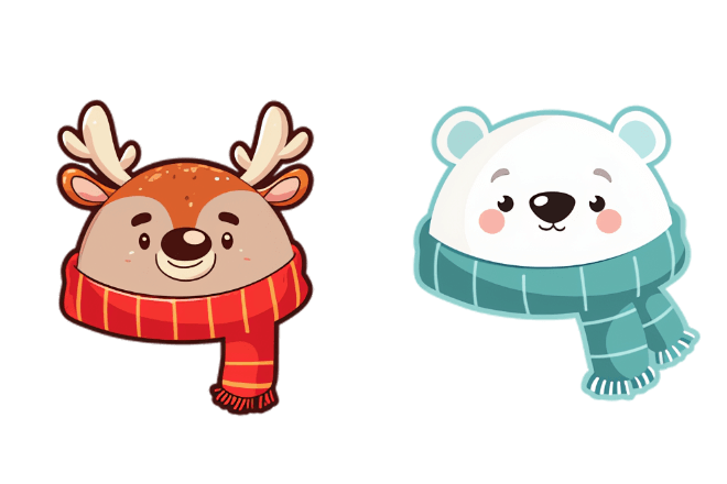 Christmas Cute Reindeer & White Bear