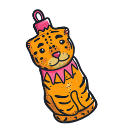 圣诞复古老虎与胡桃夹子