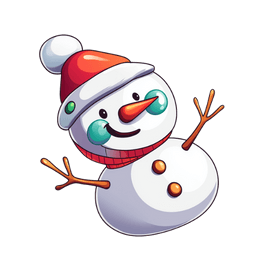 Happy Christmas Snowman & Frozen Snowflake