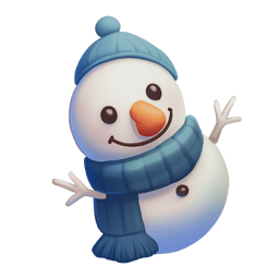 Happy Snowman In Blue Hat