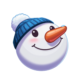 Happy Snowman In Blue Hat