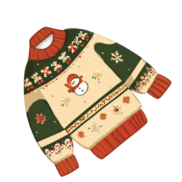 Christmas Sweater & Winter Gloves