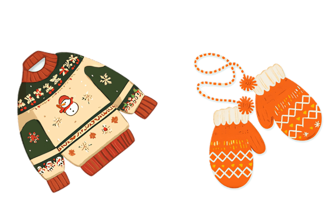 Christmas Sweater & Winter Gloves