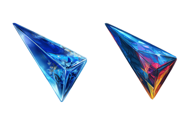 Blue & Purple Triangle Gemstone