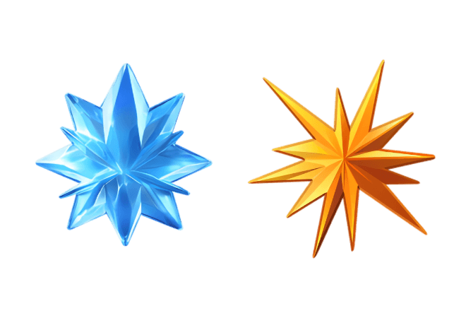 Blue & Yellow Crystal Stars
