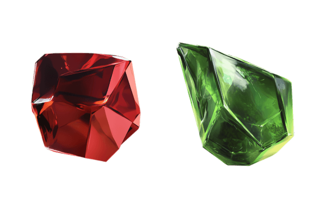 Red & Green Gemstones 3D