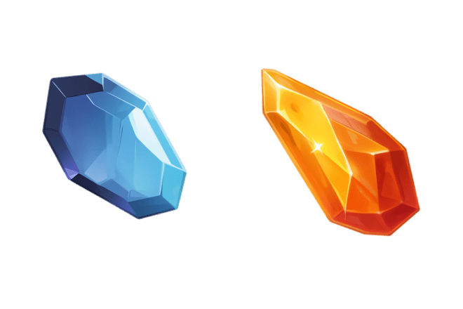 Blue & Orange Crystals